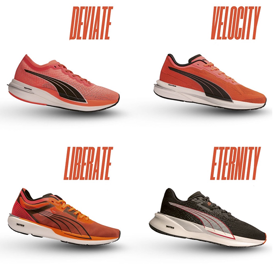 Nitro 系列跑鞋，共有4個型號，能滿足不同訓練或跑手需要。